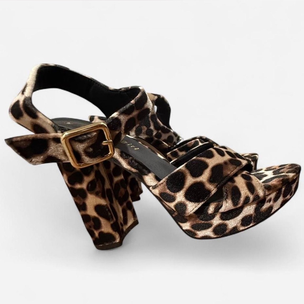 Madden Girl Leopard Print Heels with Gold Buckle